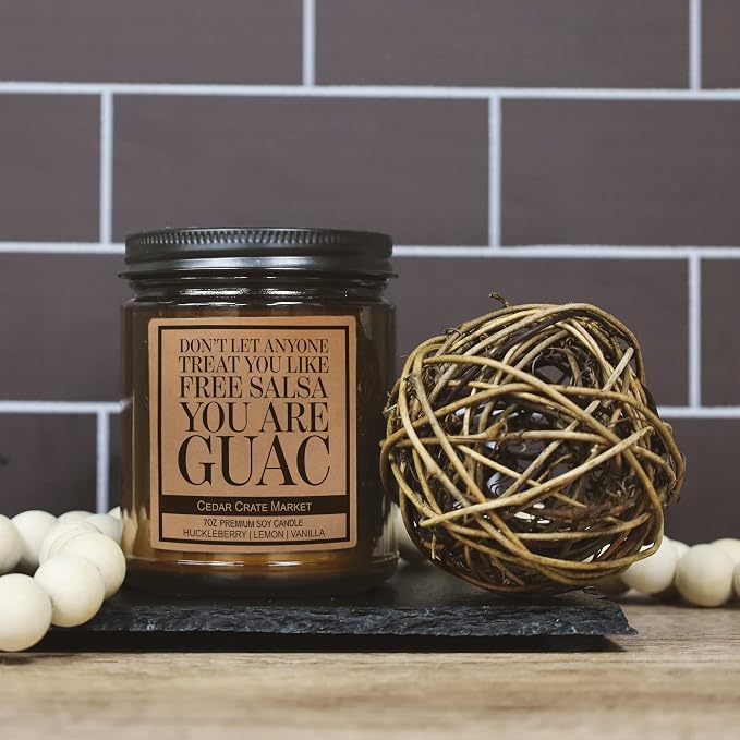 Friendship Candle Gift for Women | Don't Let Anyone Treat You Like Free Salsa | Funny Candles Gift for Friends Women | Funny Unique Friend Birthday Gifts | Huckleberry + Vanilla 100% Soy | Made in USA