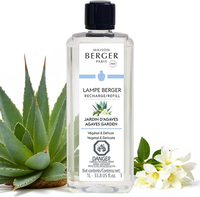 MAISON BERGER Lampe Berger Refill, 1 L, Agaves Garden | Catalytic Lamp Fragrance Refill, Helps Neutralize Odors, ~160 h Fragrance Diffusion, Made in France