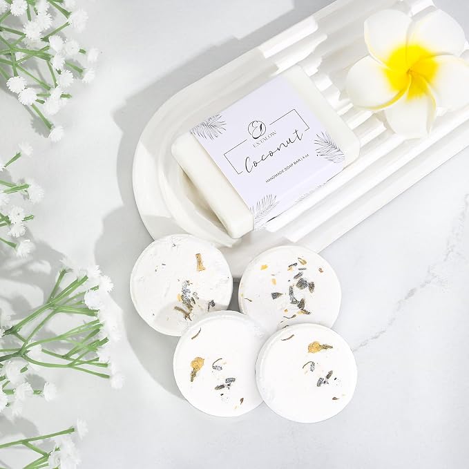 EXTALOW Spa Gifts for Women Bath and Body Gift Baskets Bridal Shower Gifts Coconut Lavender Home Spa Set Self Care Gift for Mom Sister Her Wife Birthday Gifts Spa Kit Care Package Thank You Gift
