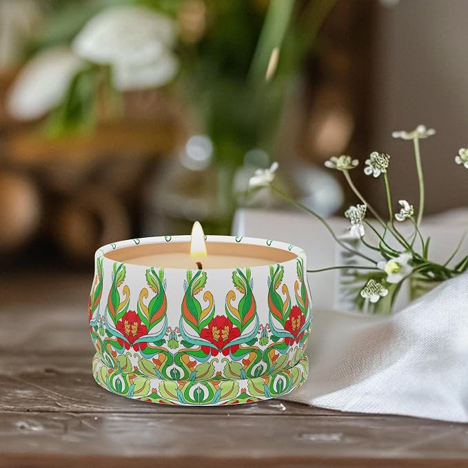 Scented Candles Gift Set, 3 Pack Candles for Home Scented, Long Lasting Soy Wax Aromatherapy Candle Set, Gifts for Women with Gift Box, Baby Shower Prizes (Rose.Vanilla.Orange)