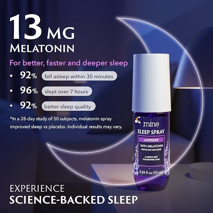 Lavender Sleep Spray with Melatonin - Relaxing Father Gifts – Natural Pillow Mist for Sleep, Calming Bed Spray for Adults, Gifts for Teen Girls and Women