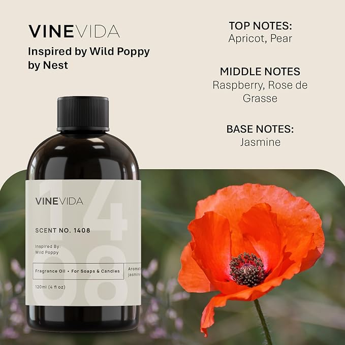 VINEVIDA [4oz] Scent No.1408 Fragrance Oil for Candle and Soap Making - Made in USA Natural Candle Scents