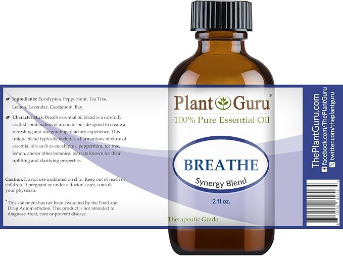 Breathe Essential Oil Blend 2oz Respiratory 100% Pure Therapeutic Grade.