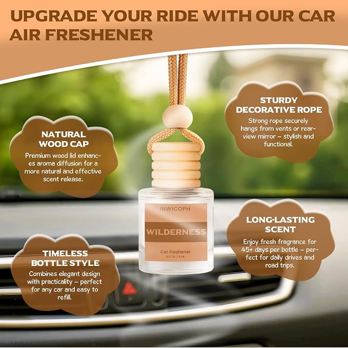 Car Air Freshener Diffuser Hanging, Wilderness Fragrance Oil