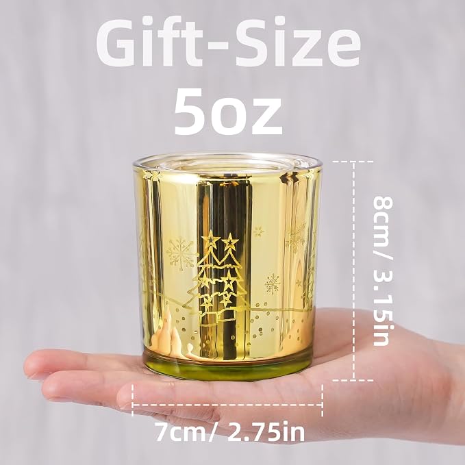 Viyffo Vanilla Candle for Home Scented - 5oz Small Non Toxic Soy Candle with LED Light, Decorative Gold Jar for Holiday Décor, Funny Birthday Gift for Women and Men