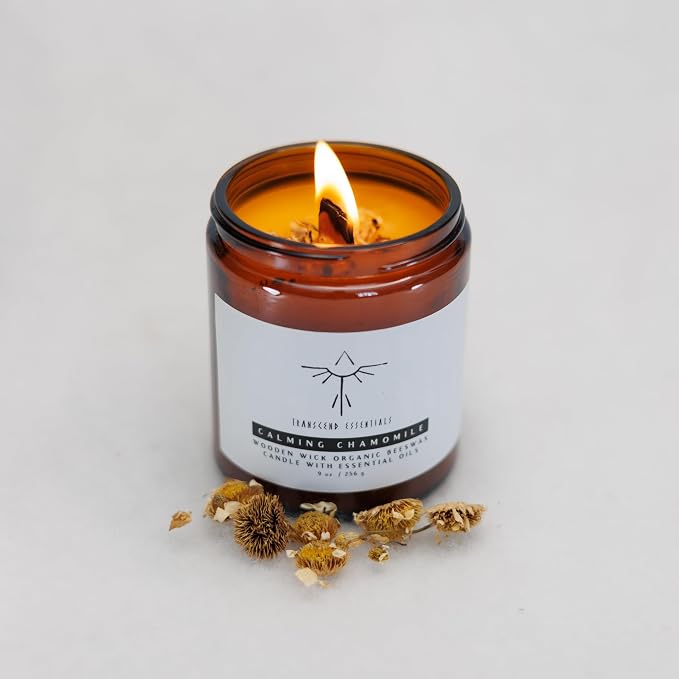Calming Chamomile Organic Beeswax Candle, Yellow