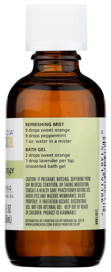 Aura Cacia Essential Oil, Cheering Sweet Orange, 2 fl. oz.