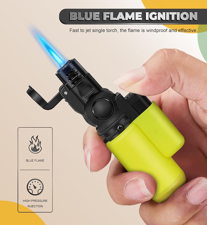 SAMNIU 4 Pack of Mini Torch Lighter, Windproof 45° Rotatable Jet Flame, Multi-Purpose Butane Lighters for Candle, Fireplace, Christmas Party Favors (Gas not Included)