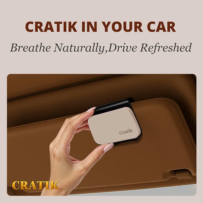 Car Air Freshener - Stone Air Freshener - Car Odor Eliminator for Visor Clip- Natural Scent Starter Kit, Vehicle Scent Diffuser for Cabin, Truck & SUV-Pack of 3 (Teak-Amber-Open Air)-CLIP INCLUDED