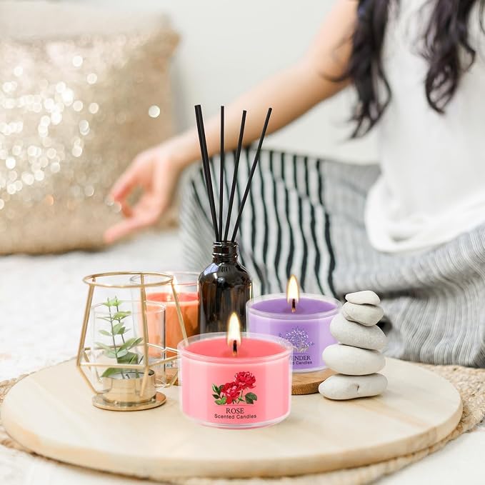 40 Pack Scented Candle Set, 10 Fragrances, 35g Natural Soy Wax Candles with Smokeless Cotton Wicks, Ideal for Home Decor, Yoga, Meditation, Spa & Gifting.Mother's Day