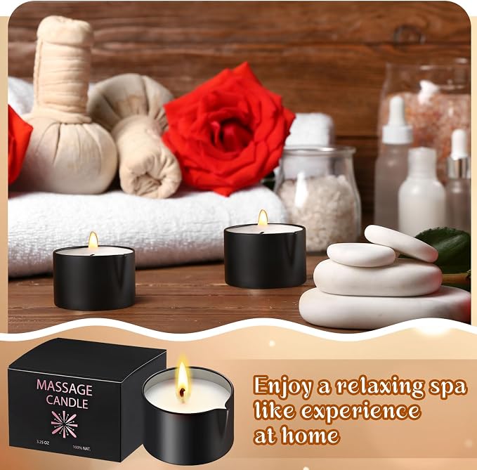 Nuanchu 2 Pcs 2.35 oz Massage Oil Candle, Ignite Low Temp Scented Body Oil Candles for Massage Therapy Soy Based Mother's Day Home Gift Spa Use, Raspberry