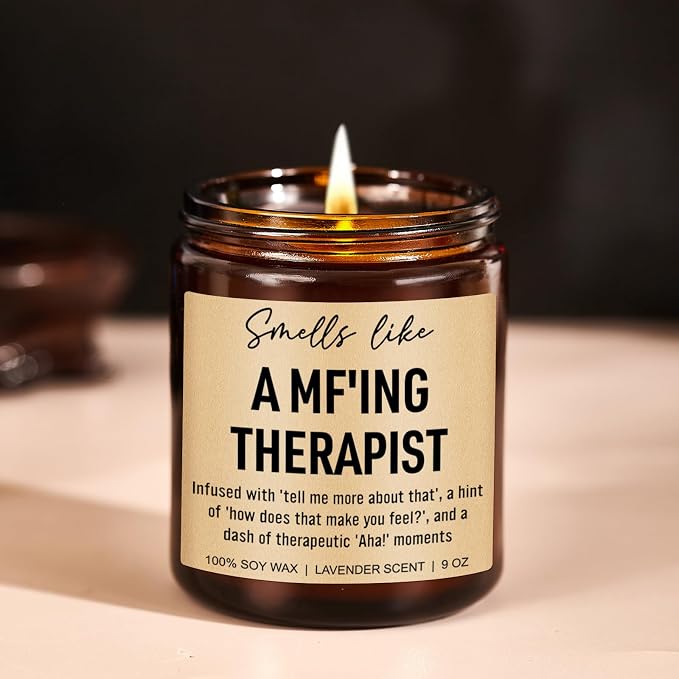 Younift Funny Scented Candle, Therapist Gifts, Therapy Office Decor & Must Haves, Occupational Therapy Gifts, Mental Health, Psychology Graduation, Therapist Appreciation Presents, Psychologist