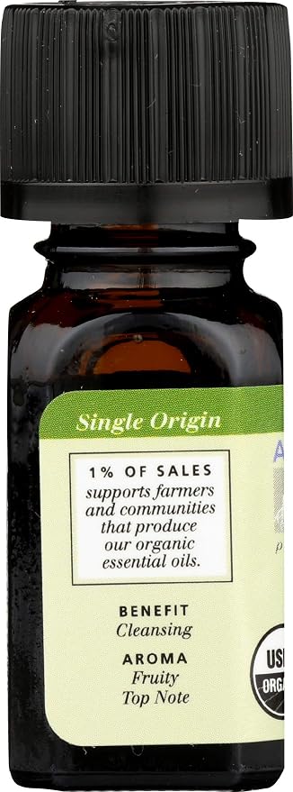 Aura Cacia Pure Essential Oil, Organic Lemon, 0.25 fl oz (7.4 ml)