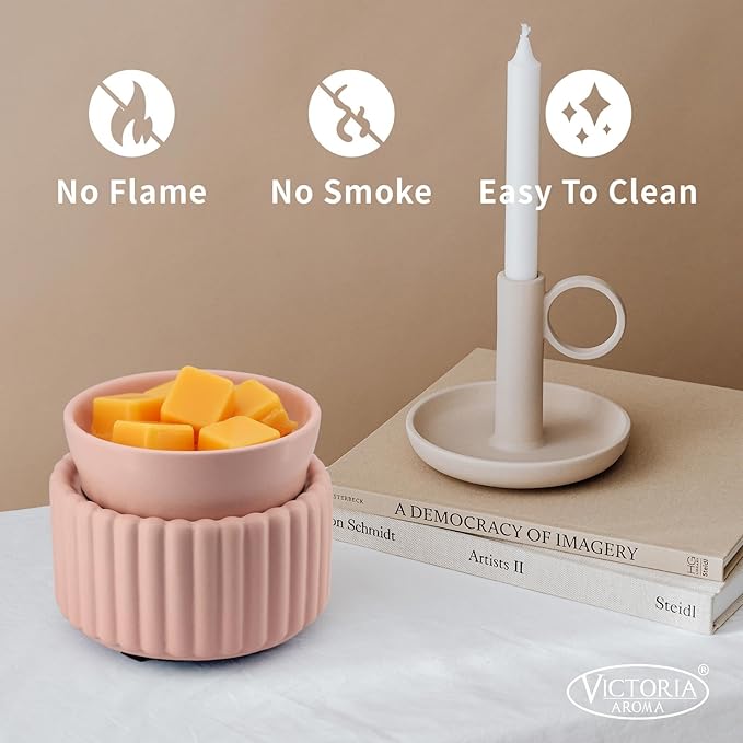 VICTORIA AROMA Ceramic Wax Melt Warmer 3-in-1 Wax Warmer for Scented Wax - Electric Fragrance Burner for Home, Office, Bedroom - Gift & Décor