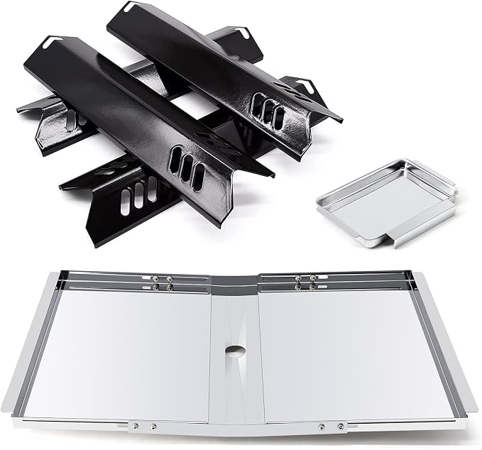 Replacement Parts for Dyna-Glo DGF493BNP DGF510SBP, Drip Pan Grease Tray & Heat Tents Heat Shields for Dyna Glo DGF493BNP 4 Burner Grill