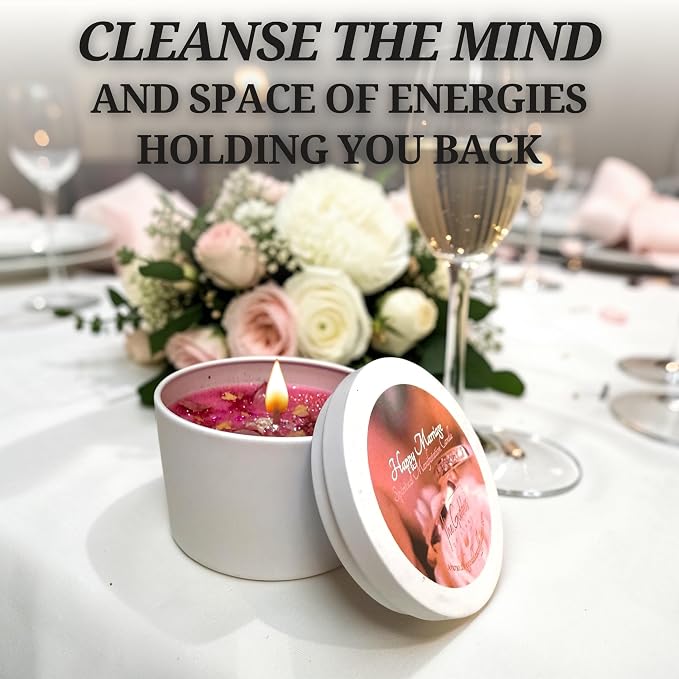 – Happy Marriage Candle | Spiritual Soy Wax Candle for Love, Harmony & Fidelity | Aromatherapy Ritual Candle | Hoodoo, Wiccan, Pagan, Conjure (4oz)