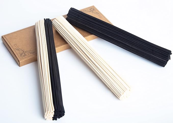 120PCS Reed Diffuser Sticks 7.5in/19CM Replacements Sticks for Home,SPA (Black and Natural)