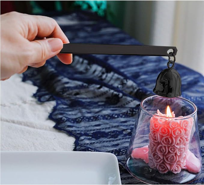 Candle Snuffer, Stainless Steel Wick Flame Extinguisher Elegant Candle Accessory for Candle Lovers - Ivory Black