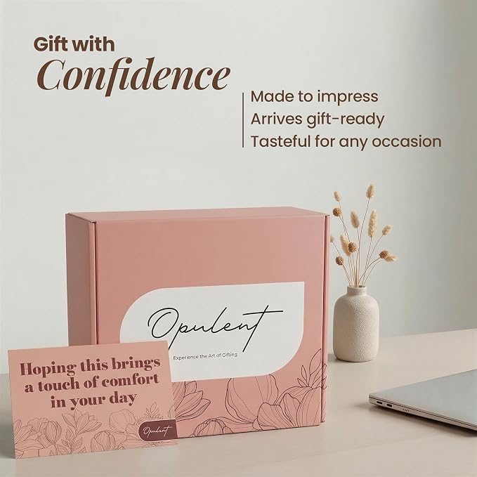 Opulent Luxury Self Care Gift Package for Women, 40oz Tumbler, Cozy Blanket | Gift-Ready Spa Set for Get Well, Thinking of You & Corporate Gifts for Employees & Clients - Candle, Bath Salts & Sleep Mask