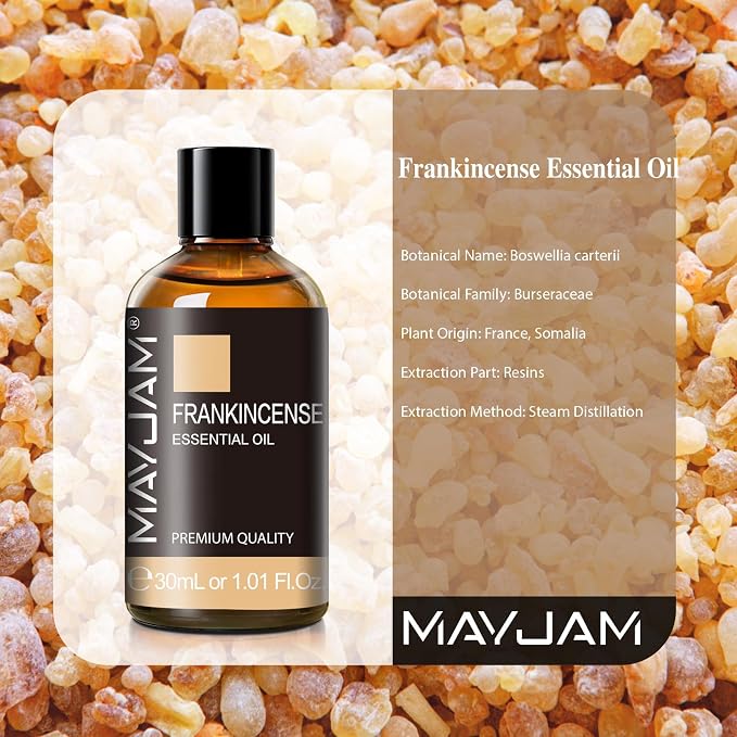 Frankincense Essential Oil 30ML/ 1.01FL.OZ, MAYJAM Pure Aromatherapy Frankincense Oil for Massage, Diffuser, Soap Making, Long Lasting Scents