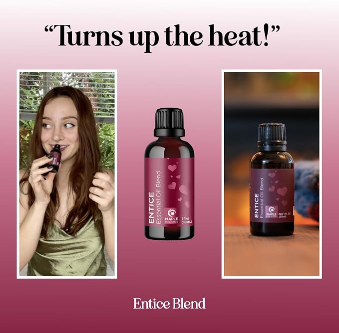 Entice Essential Oil Blend for Diffuser - Passionate Blend of Aromatherapy Oils for Couples with Lavender Palmarosa Clary Sage and Ylang-Ylang Essential Oil - Ignite the Romance Essential Oils Blend