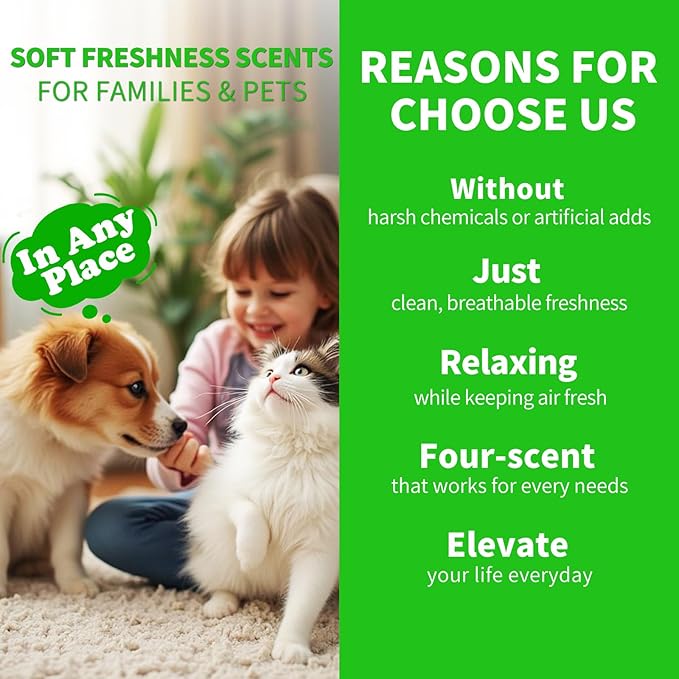 4 Pack Odor Eliminating Candles Set - Eliminates 95% of Pet, Smoke, Food & Other Smells - Air Freshing Scent of Orange/Mint/Lavender/Cotton - Up to 200 Hour Burn time - 28 oz Natural Soy Wax