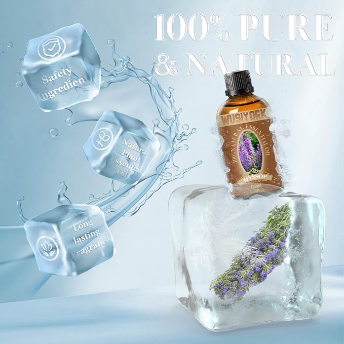 Hyssop Essential Oil 100ML - 100% Pure and Natural Therapeutic Grade Oils for Aromatherapy Diffuser - 3.4 Fl Oz/Hyssop