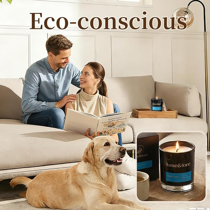 Azure Sea Scented Candle - 7oz Natural Soy Wax, Ocean Elements Aroma - Your Go-to Gift for Stress Relief & Odor Control