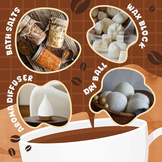 Soulorigin Coffee Fragrance Oils Set, Essential Oil for Diffuser, Diffuser Oil, Use for Soap Candle Making,Caramel Apples, Pumpkin Pie, Candy Corn, Halloween Cookies, Popcorn Balls, Snickers Bars
