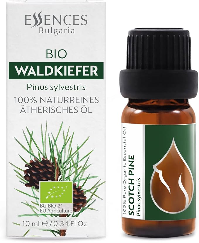Organic Scotch Pine Essential Oil 1/3 Fl Oz (10ml) Pinus Sylvestris - 100% Pure Natural and Undiluted Therapeutic Grade for Aromatherapy Diffuser Humidifier Skin Care DIY Cosmetics