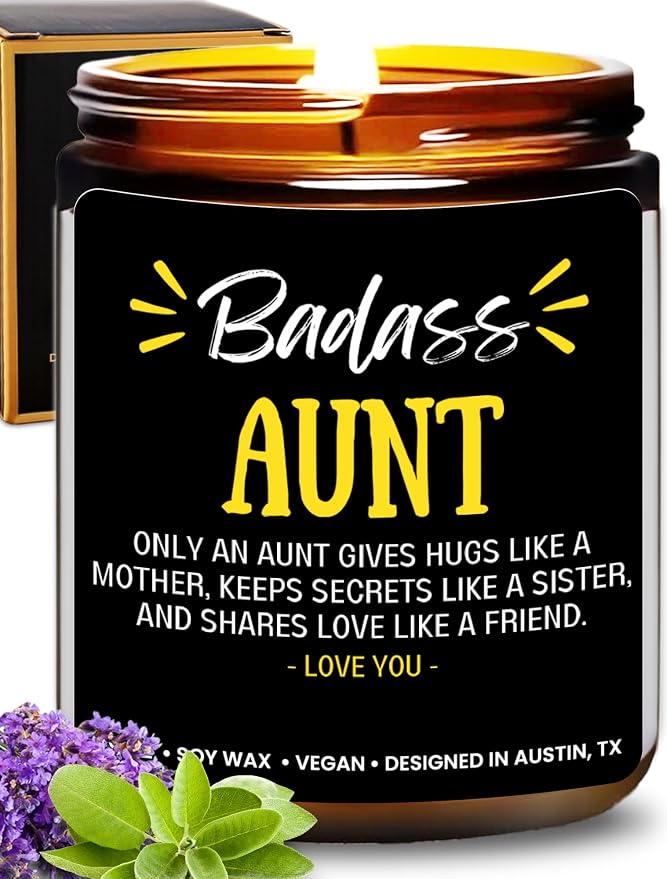Aunt Candle, Best Sentimental Gifts from Niece and Nephew, Unique Birthday and Mothers Day Gifts for Aunt, Thoughtful Presents for Birthday, Christmas, Special Occasions, Gift Ready