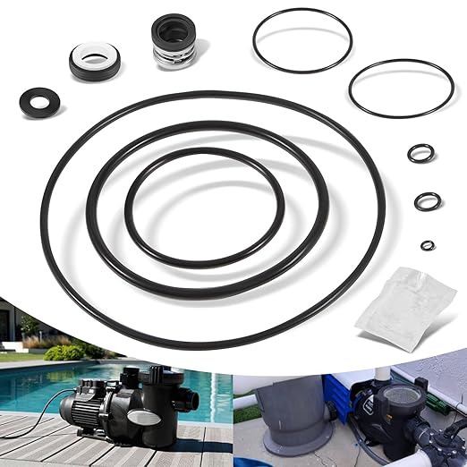 O-Ring Rebuild Repair Kit for Jandy Zodiac FHPF, FHPM, FloPro & VS FloPro Series Pool Pump, (Diffuser/Impeller/Backplate/Tail Piece Union/Trap Lid/Drain Plug) O-Rings/Water Slinger/PS-3890 Shaft Seal