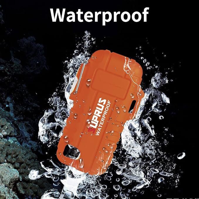 SUPRUS Waterproof Lighter Windproof Lighter Arc Plasma Lighters USB-C Rechargeable with Expandable and Flexible Neck for Outdoor, Camping & Kitchen (Orange, 2Packs)
