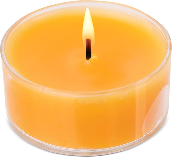 HYOOLA Scented Tealight Candles - Clear Cup - Winter Orange Tealight Candles Scented - 6 Hour Burn Time - 15 Pack - European Made