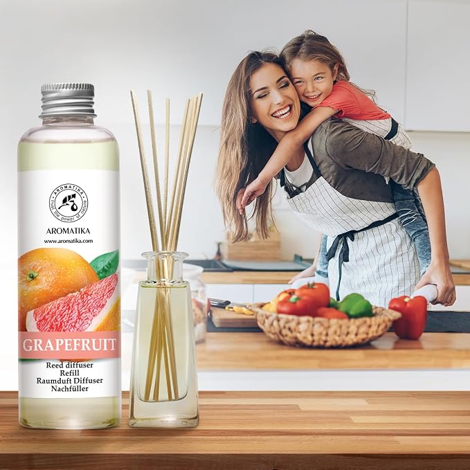 Reed Diffuser Oil Refill Grapefruit 6.8 Fl Oz (200ml) - Intensive & Long Fragrance for Room - Lasting Natural Room Scent - Refill for Office - Boutique - Restaurant - Aromatherapy