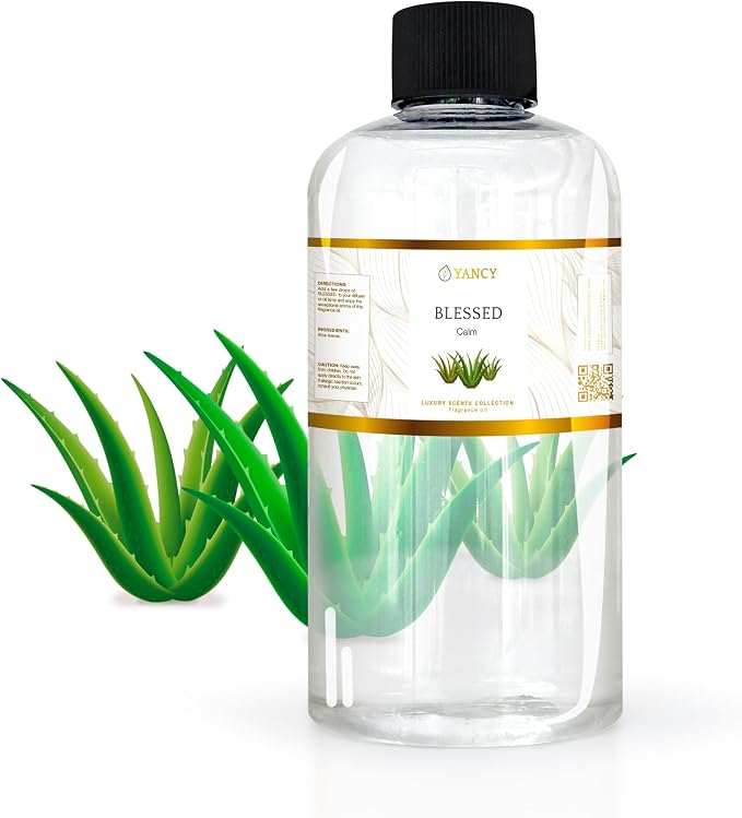 YANCY Blessed Luxury Collection Fragrance Oil (8 oz), Soft Spiritual Scent, Ideal for Diffusers, Oil Burners & Aroma Lamps, Calming Aroma to Set a Peaceful Intention