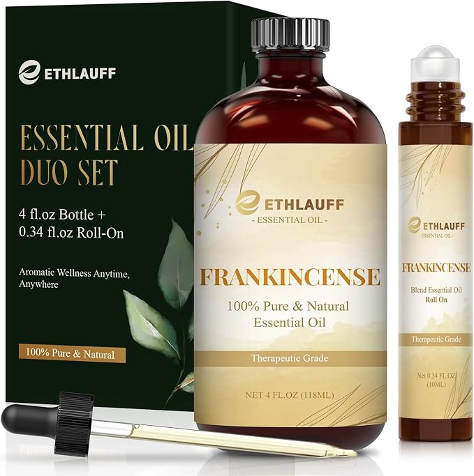 Frankincense Essential Oil — Pure and Natural, Premium Grade Essential Oils for Aromatherapy, Diffusers, Humidifiers, Skincare, Massage, Candle, Soap Making