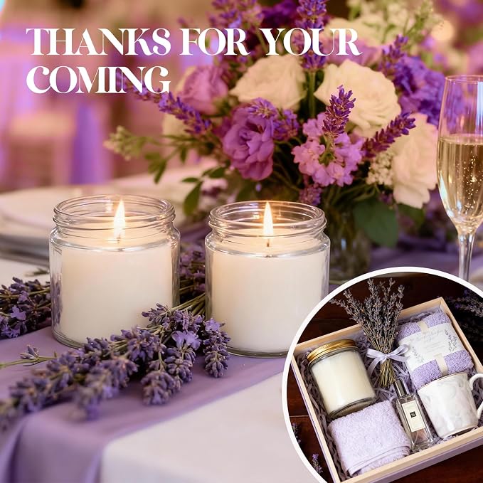 24 PCS 4oz White Soy Wax Candles, Lavender Scented Candle Gift Set, Bulk Wedding Party Favors for Birthday, Anniversary, Housewarming, Corporate Events | Relaxing Aromatherapy Home Decor.