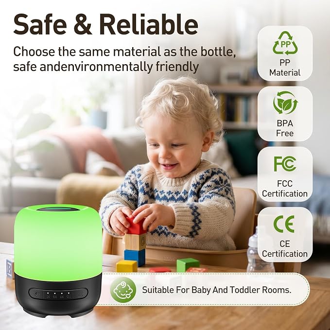 Essential Oil Diffuser, 300ml Ultrasonic Aromatherapy Oil Diffuser & Humidifier with 7 Color Night Lights, Quiet 20dB Operation for 12 Hours, for Home, Bedroom, Office (2)