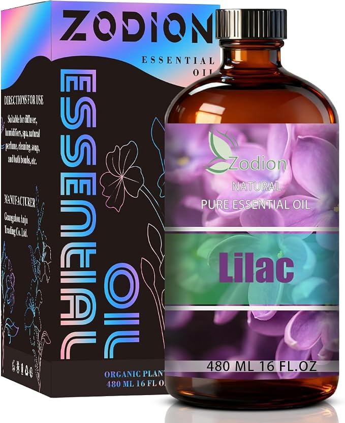 Lilac Essential Oil, Lilac Fragrance Oil for Diffuser, Massage, Humidifier, DIY Candle, Soap Making, Home, Bath, Yoga - 16 fl oz (480ml) - ZODION Essential Oils