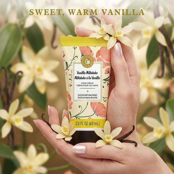 BODY & EARTH # LOVE Hand Cream Gifts Set for Women, 4PCS Vanilla Spa Gifts with Hand Cream, Body Lotion, Body Scrub, Soap, Bath and Body Gift Sets for Women Birthday Gift for Her