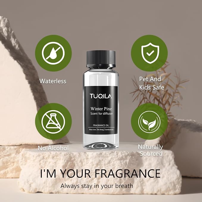 Hotel Waterless Diffuser Oil Winter Pine, Essential Scent Oil Usage Cold Air Waterless Diffuser, Luxury Scents Oils Fragrance Bottle120 ML Home Natural Flavour