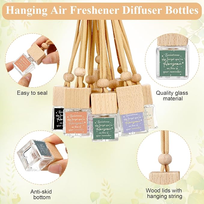 Funnymoom 50 Pcs CNA Appreciation Gift Bulk for Employee Inspirational Empty Hanging Car Air Freshener Diffuser, Sometimes You Forget Your Awesome Thank You Gifts for Nurse Father Teachers
