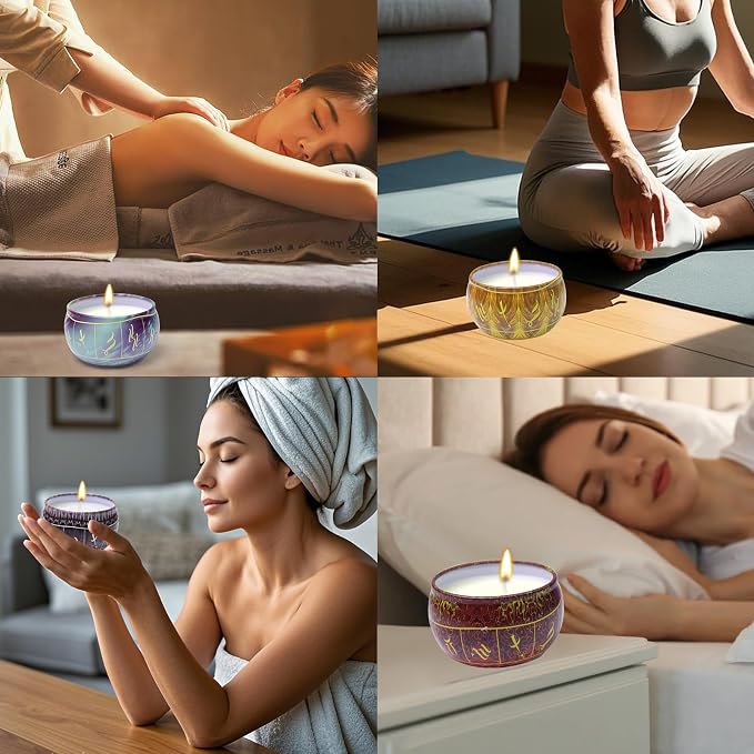 Zodiac Scented Candles Gifts Set, 12 Pack Soy Wax Travel Aromatherapy Candles with Essential Oils, Astrology Constellation Candle Set for Birthday, Mother's Day, Relaxation, Home Decor