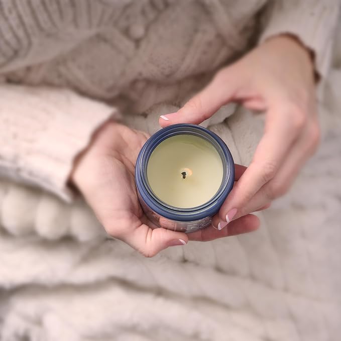 Christian Art Gifts Soy Wax Scented Candle: Be Still & Know Bible Verse, Nordic Seaside Scent, Pure Essential Oils, 4.5oz, Up to 20 Hours Burn Time, Glass Jar w/Metal Lid, Encouragement Gift for Women