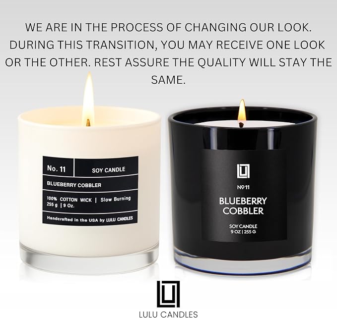 Lulu Candles | Blueberry Cobbler | Luxury Scented Soy Jar Candle | Hand Poured in The USA | Highly Scented & Long Lasting (9 Oz.)