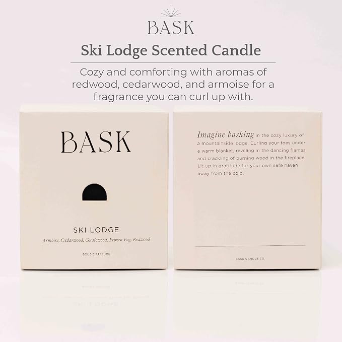 Relaxing Candles for Home by BASK - Scented Candles - Winter Candles - Gifts for Women and Men - Scent: Ski Lodge