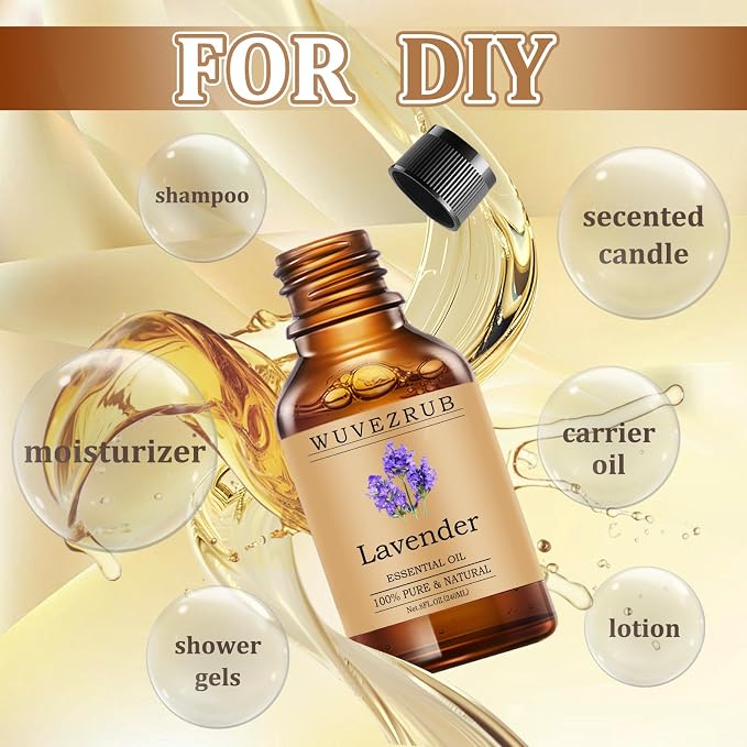 Lavender Essential Oils 240ML, Pure Lavender Essential Oil for Aromatherapy Diffuser - 8 Fl Oz