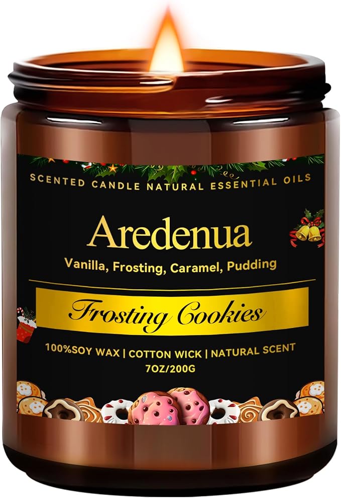 Sugar Cookies Candle | Warm Bakery Fragrance for Comfort & Relaxation - Cookies Scented Candle for Home – Sweet Vanilla Sugar Scent for for Living Room & Relaxing Evening, Gifts for Women Men - 7 oz