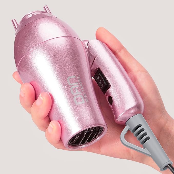 DAN Auto Dual Voltage Hair Dryer,Hair Blow Dryer,Compact Folding Blower,Small hairdryer with Diffuser & Concentrator,Portable Dryer with Multi-Function Plug Adapter,Travel hairdryers for Women